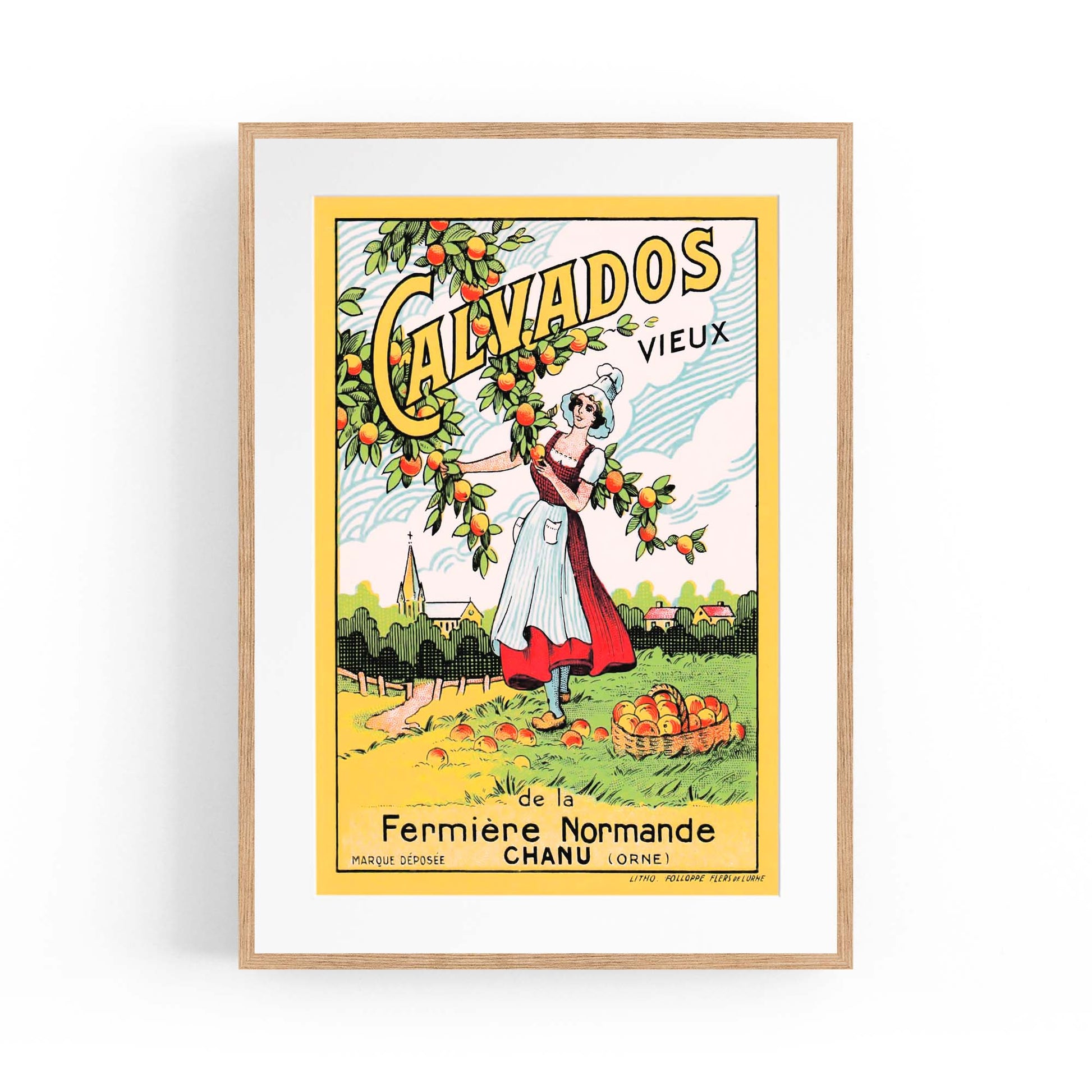 Old Calvados (Brandy) Vintage Drinks Advert Wall Art - The Affordable Art Company