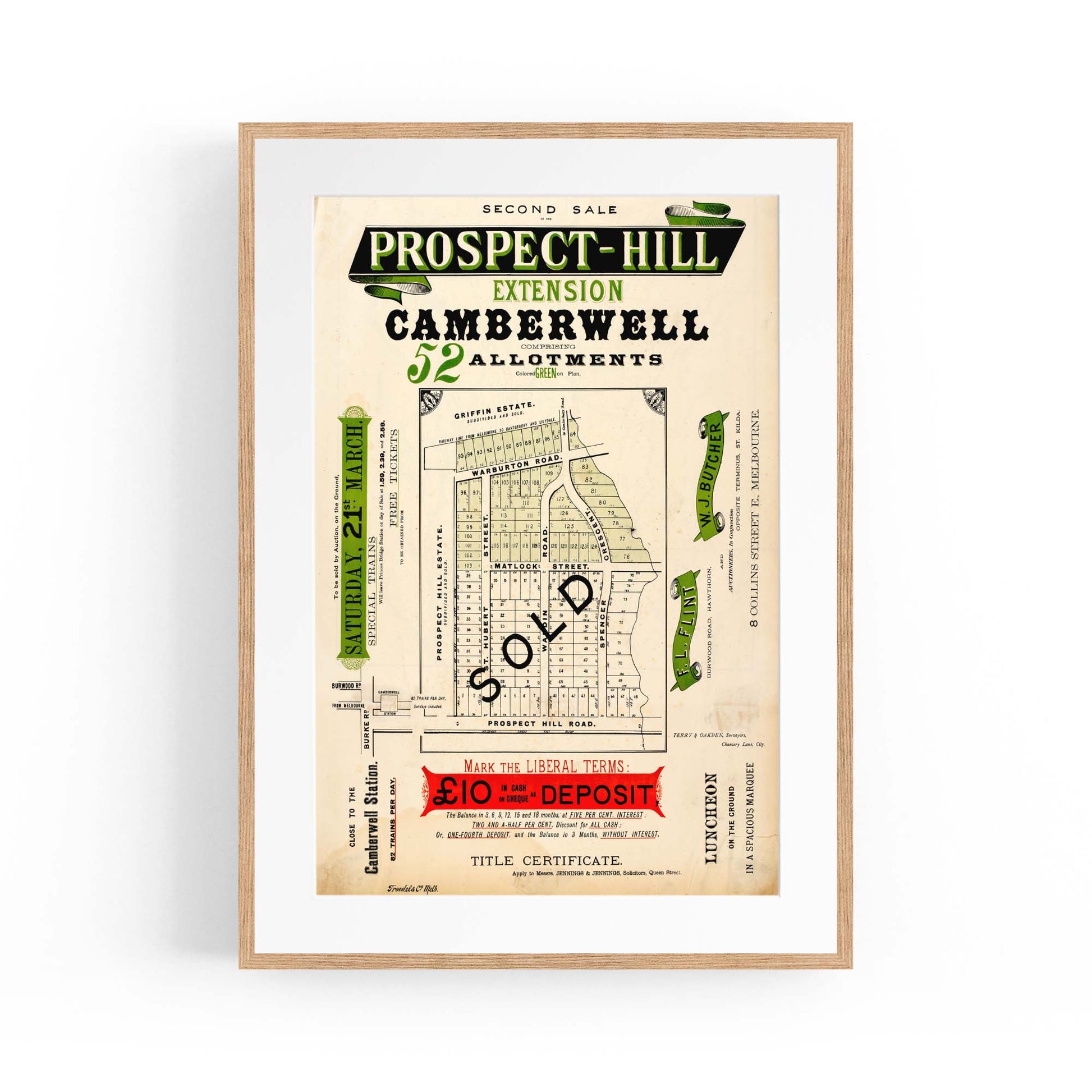 Camberwell Melbourne Vintage Real Estate Ad Art #2 - The Affordable Art Company