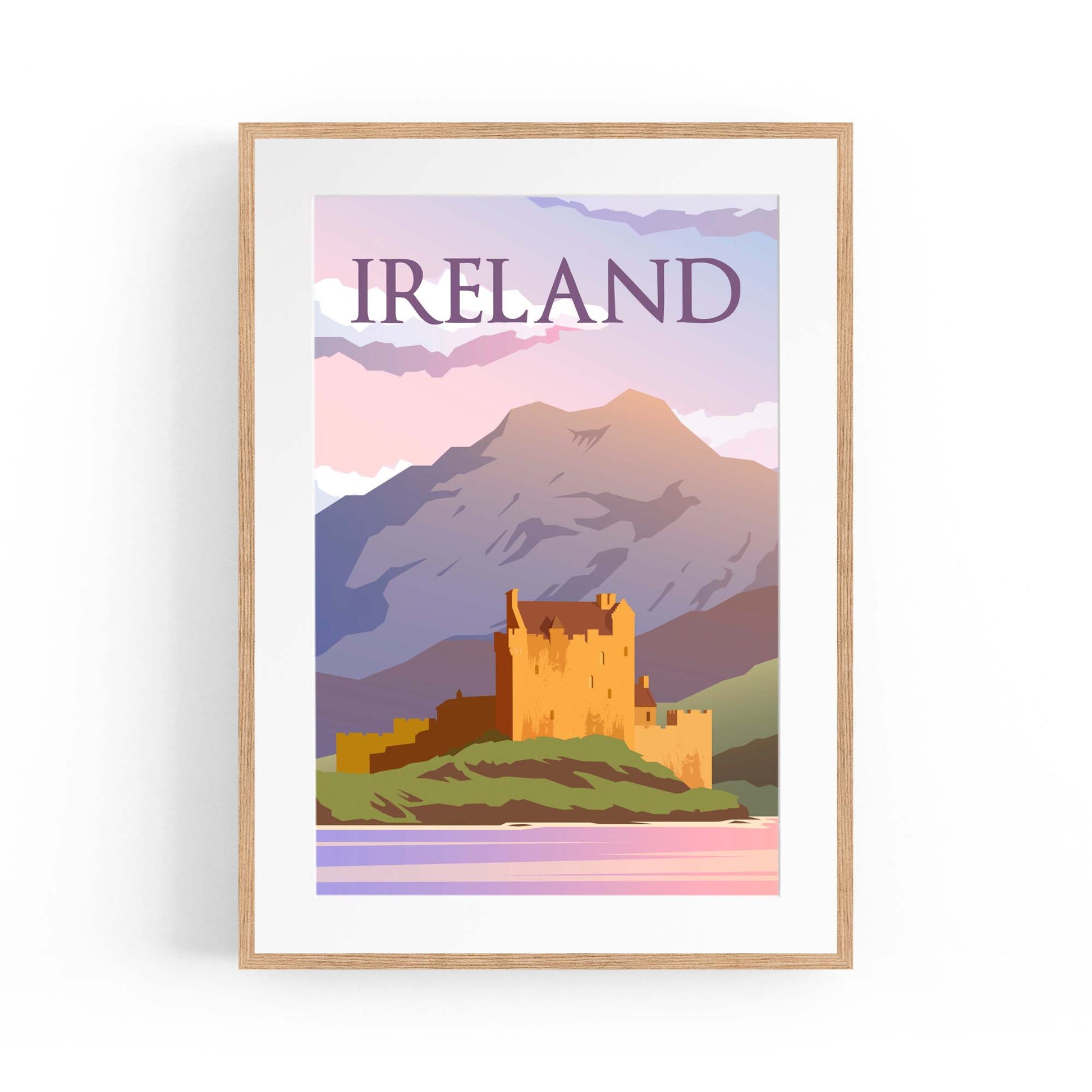 Retro Ireland European Travel Vintage Wall Art - The Affordable Art Company