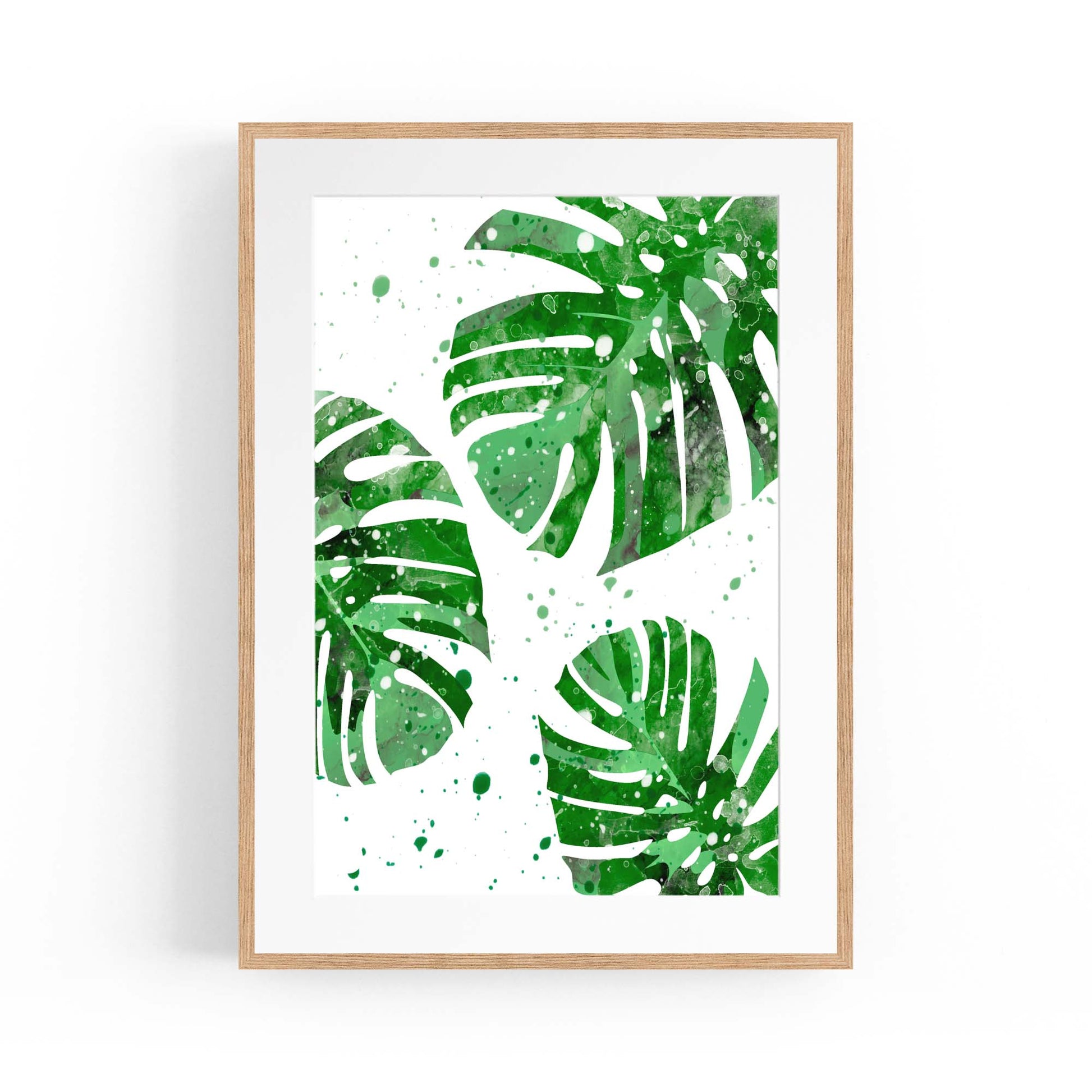 Palm Leaf Tropical Green Minimal Wall Art #6 - The Affordable Art Company