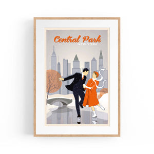Central Park, New York Vintage Travel Wall Art - The Affordable Art Company