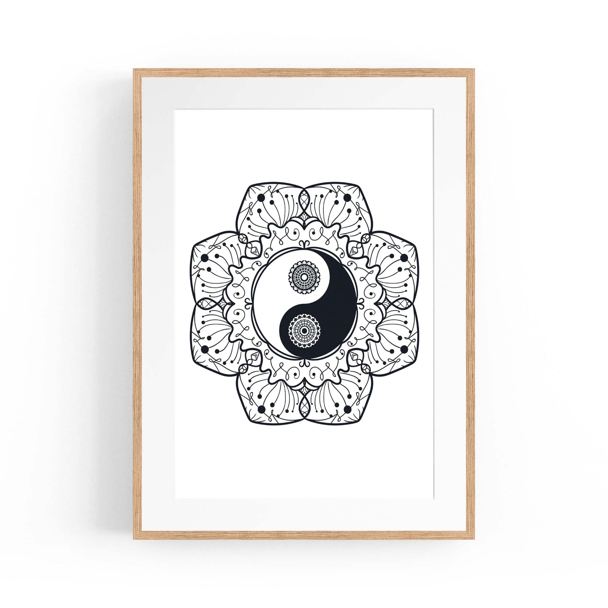 Yin Yang Mandala Calming Yoga Buddist Wall Art #3 - The Affordable Art Company