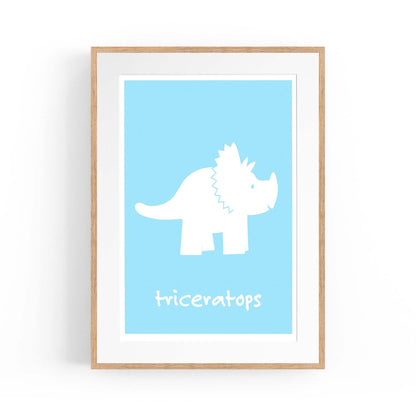 Tricerotops Dinosaur Boys Bedroom Nursery Wall Art - The Affordable Art Company