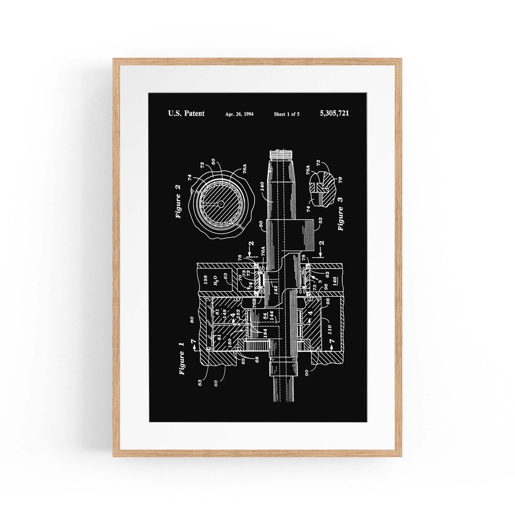 Vintage Rotary Engine Patent Engineering Wall Art #1 - The Affordable Art Company