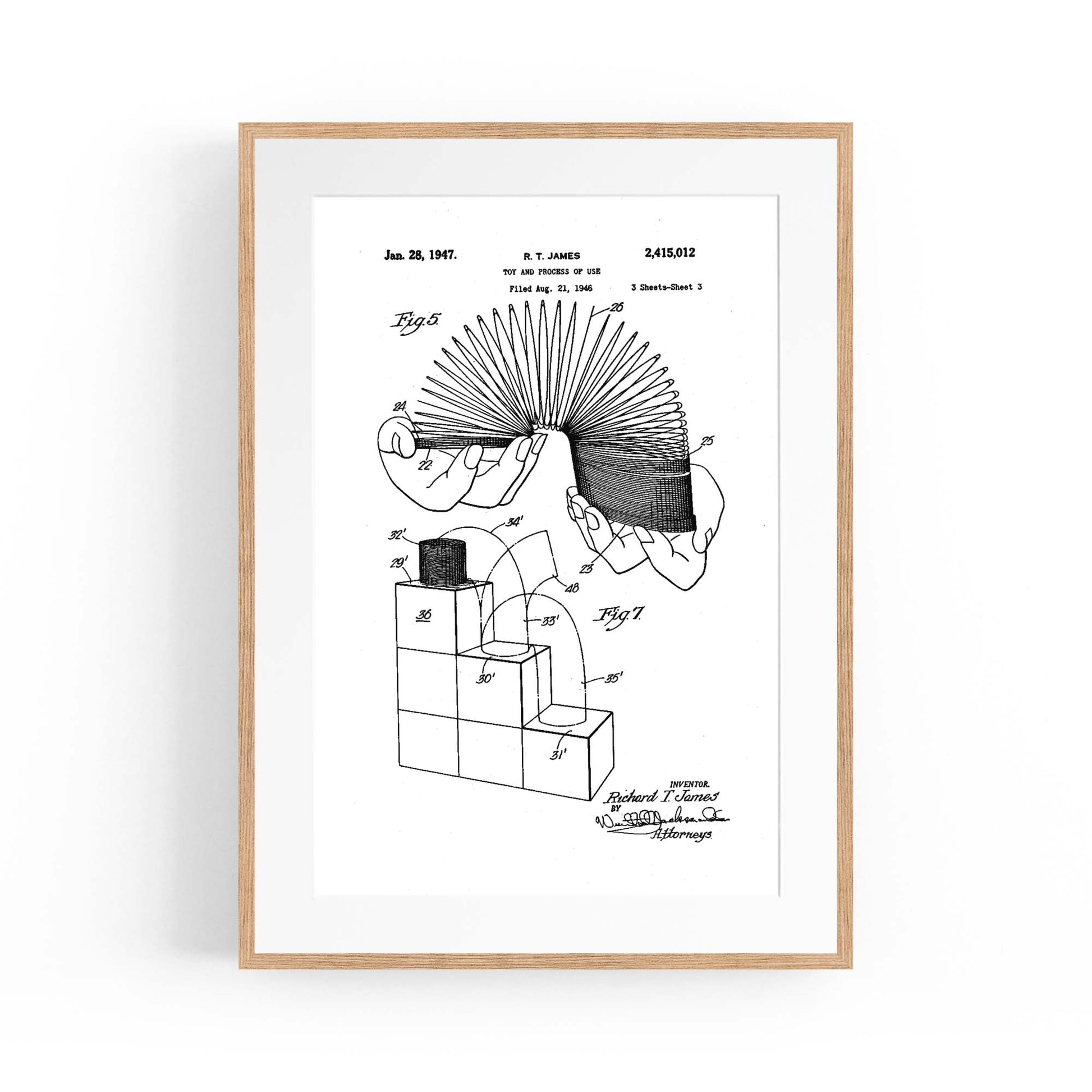 Vintage Slinky Toy Patent Wall Art #2 - The Affordable Art Company