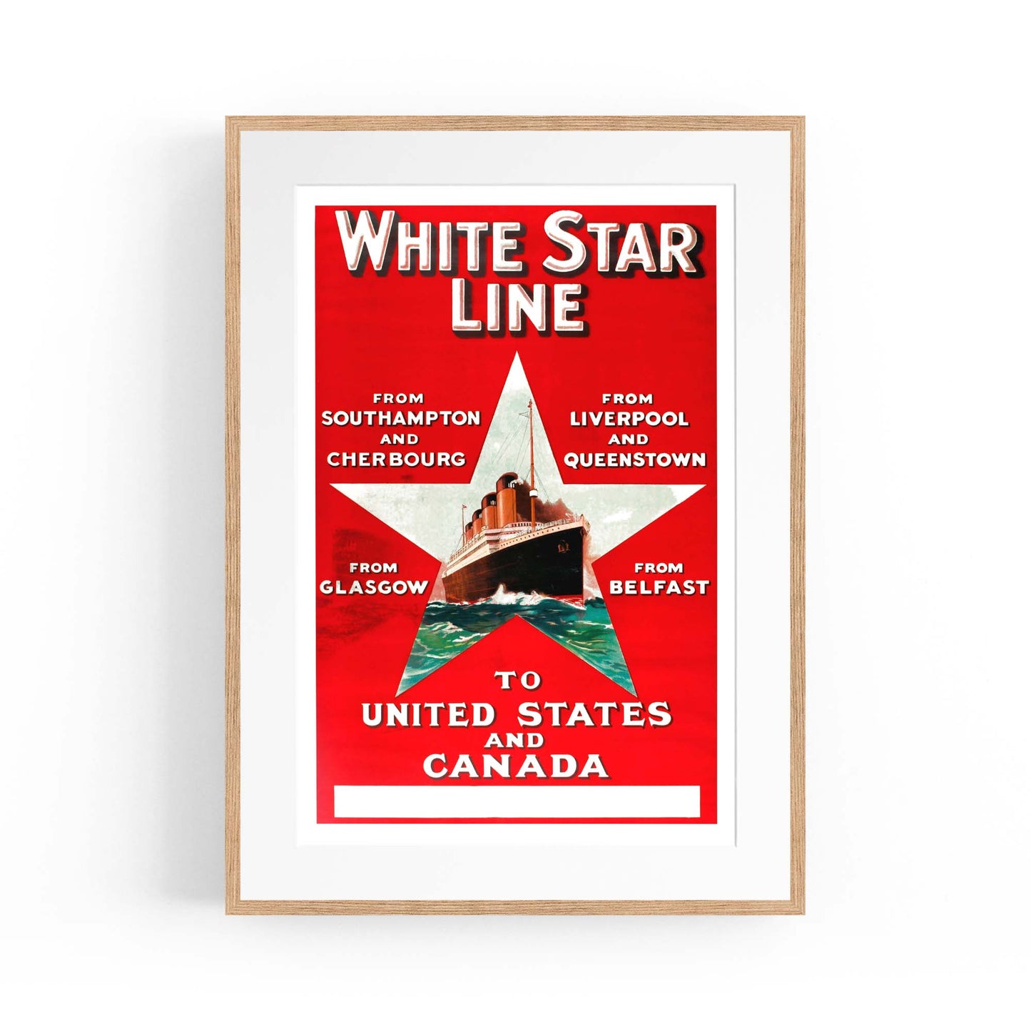 White Star Line Vintage Shipping Advert Wall Art #3 - The Affordable Art Company