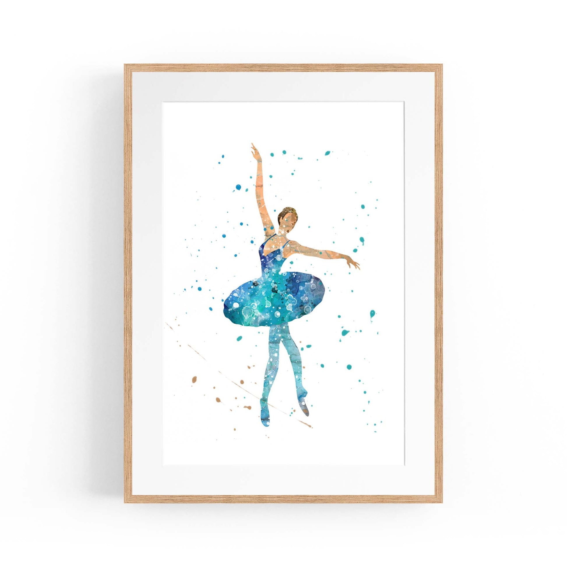 Blue Ballerina Girls Bedroom Ballet Wall Art - The Affordable Art Company