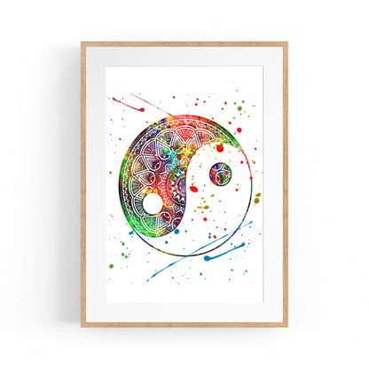 Yin Yang Mandala Calming Yoga Buddist Wall Art #1 - The Affordable Art Company