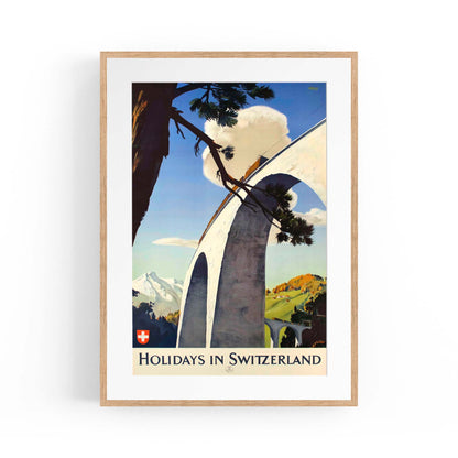 Holidays in Switzerland Vintage Travel Advert Wall Art - The Affordable Art Company