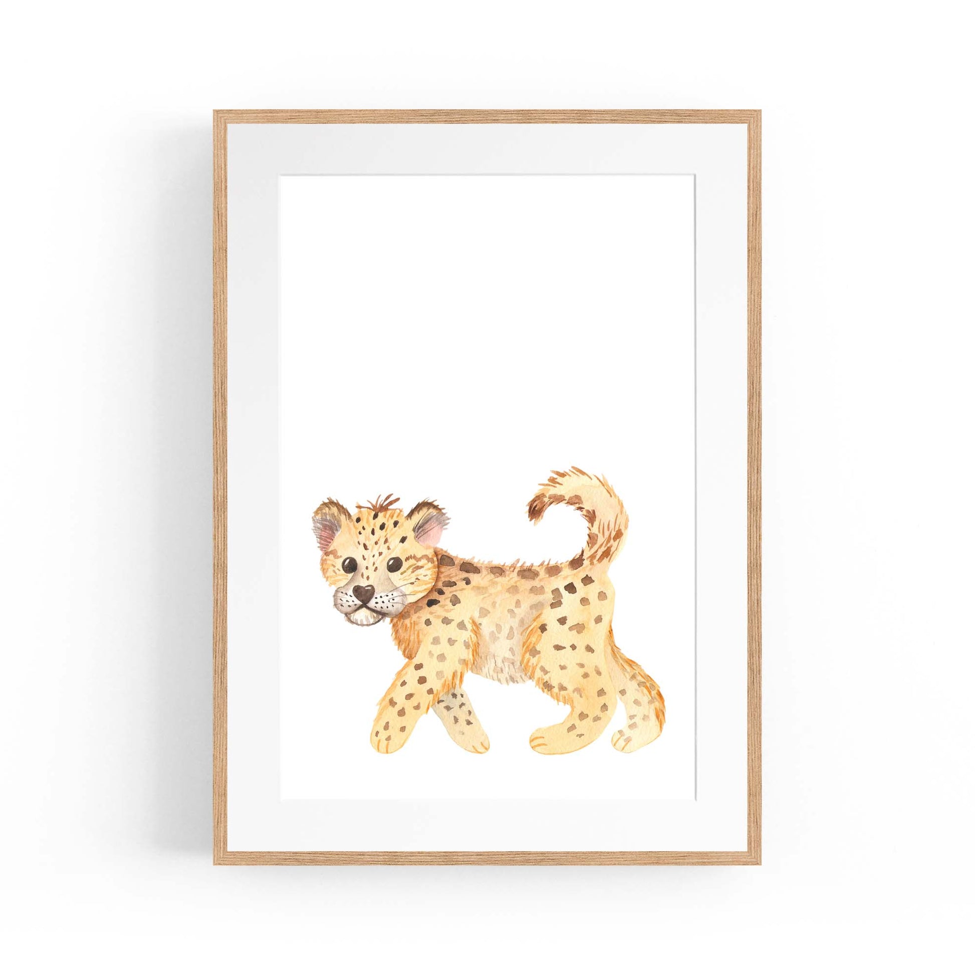 Cartoon Leopard Cute Nursery Baby Animal Art #1 - The Affordable Art Company