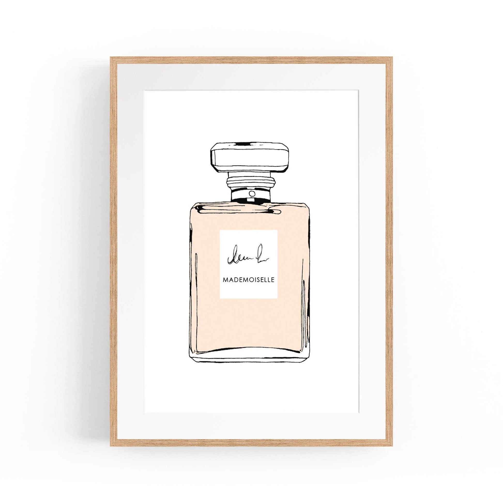 Peach Minimal Perfume Bottle Fashion Wall Art - The Affordable Art Company
