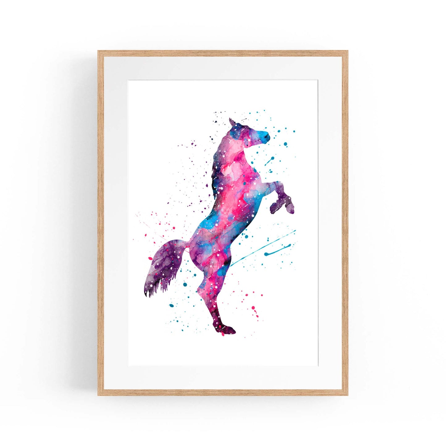 Horse Painting Girls Bedroom Colourful Wall Art #5 - The Affordable Art Company