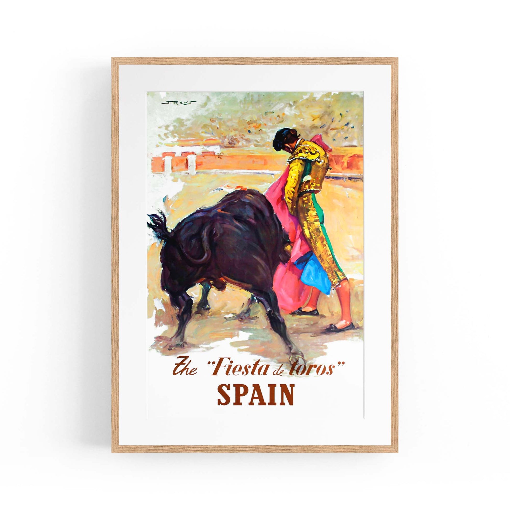 Spanish Fiesta de Toros Vintage Travel Advert Wall Art - The Affordable Art Company
