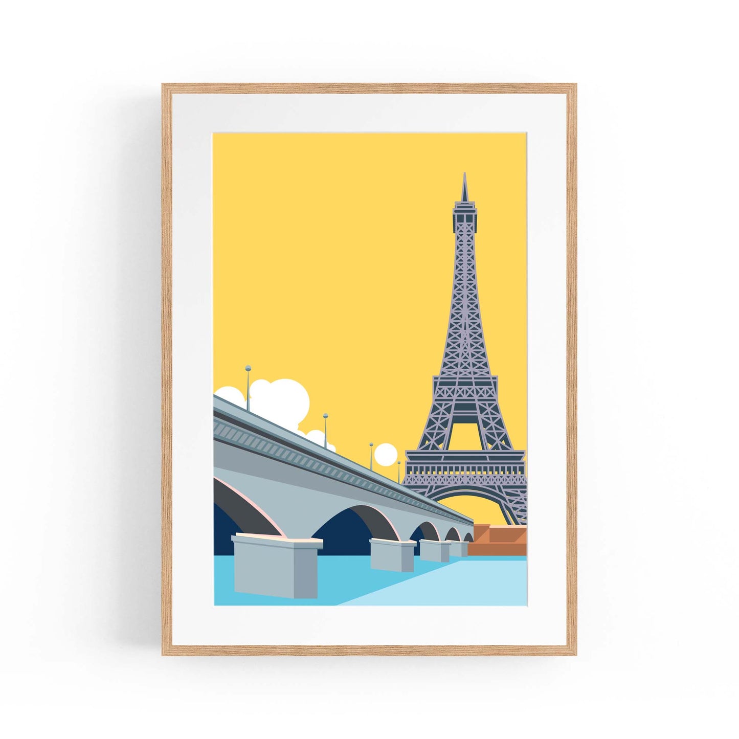 Retro Eiffel Tower Paris Travel Vintage Wall Art - The Affordable Art Company