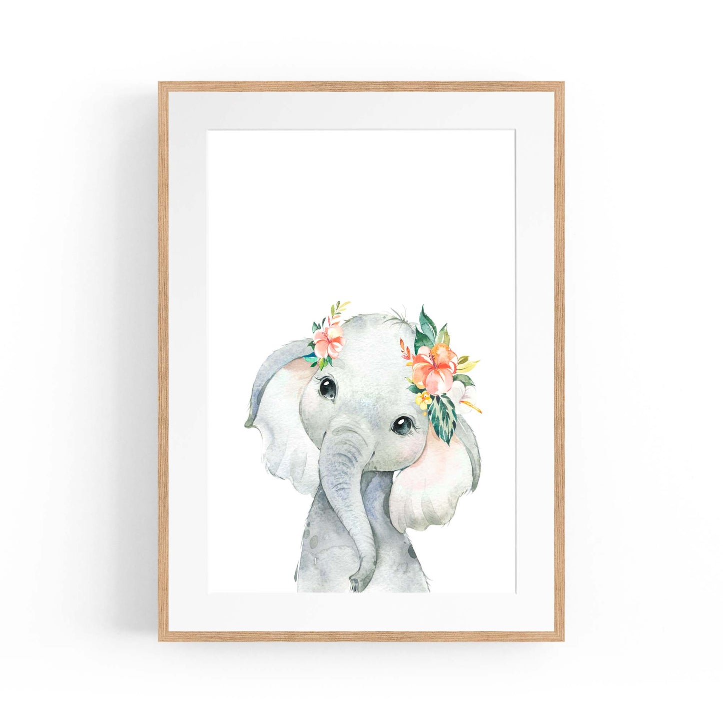 Cute Baby Elephant Nursery Animal Gift Wall Art #2 - The Affordable Art Company