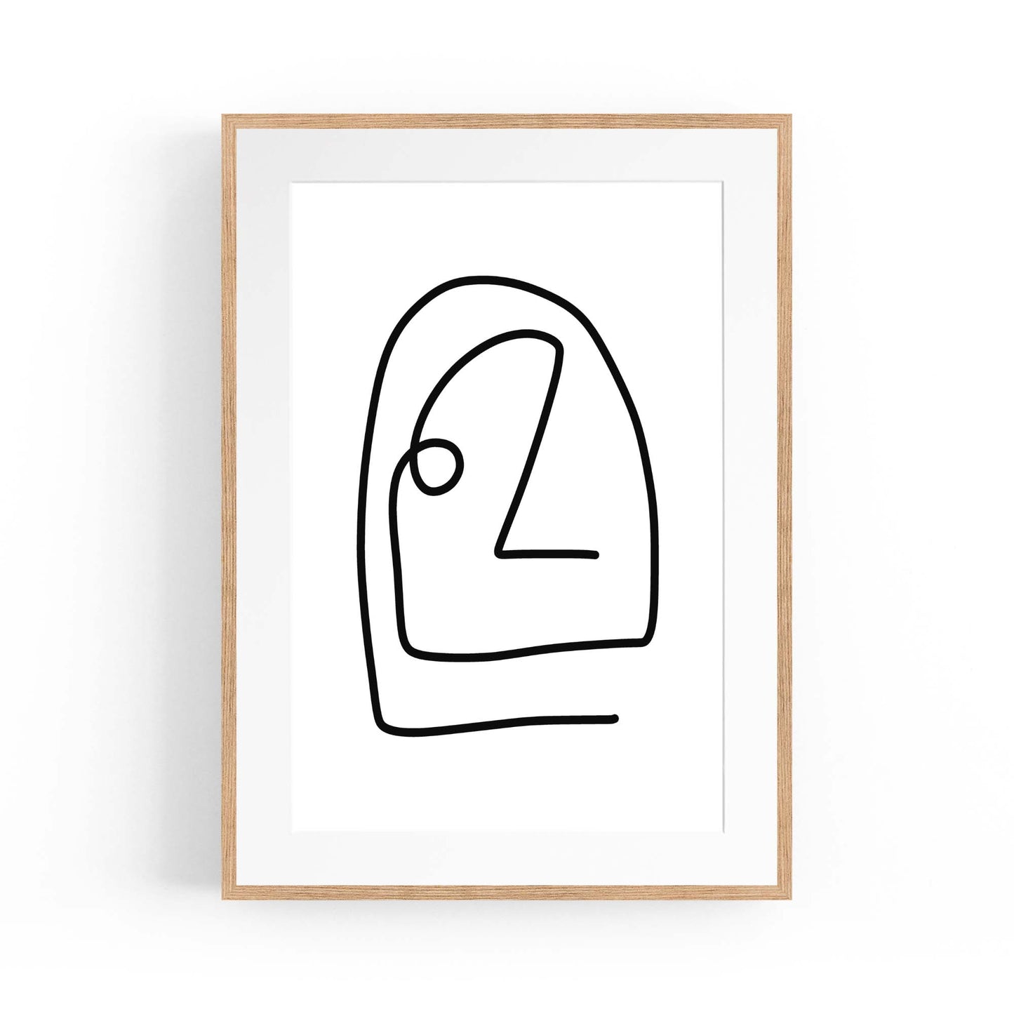 Minimal Abstract Line Face Modern Wall Art #2 - The Affordable Art Company