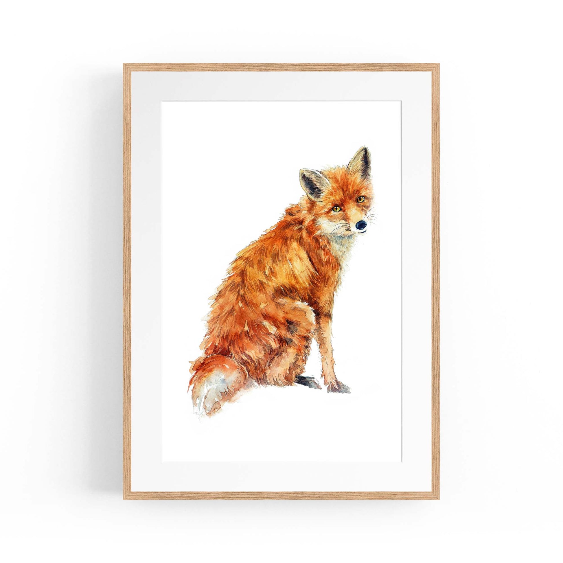 Watercolour Fox Painting Animal Nursery Wall Art - The Affordable Art Company