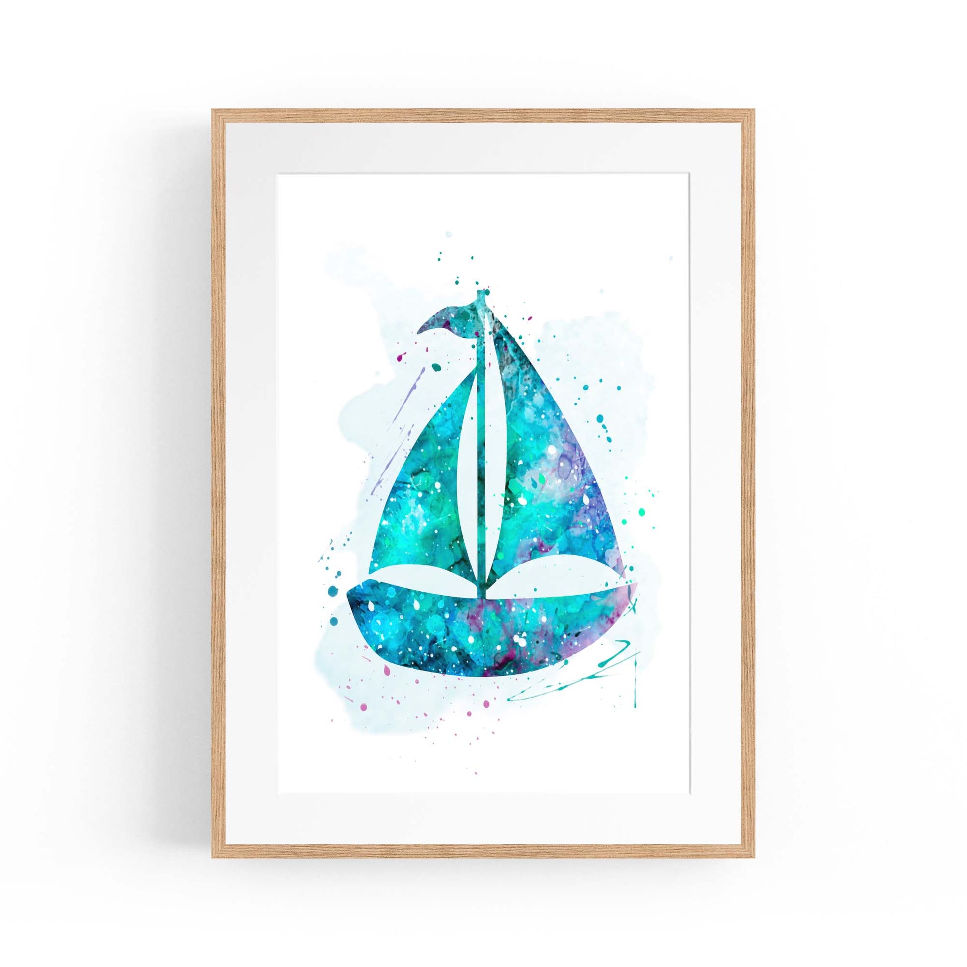 Sail Boat Coastal Painting Nautical Coast Wall Art - The Affordable Art Company