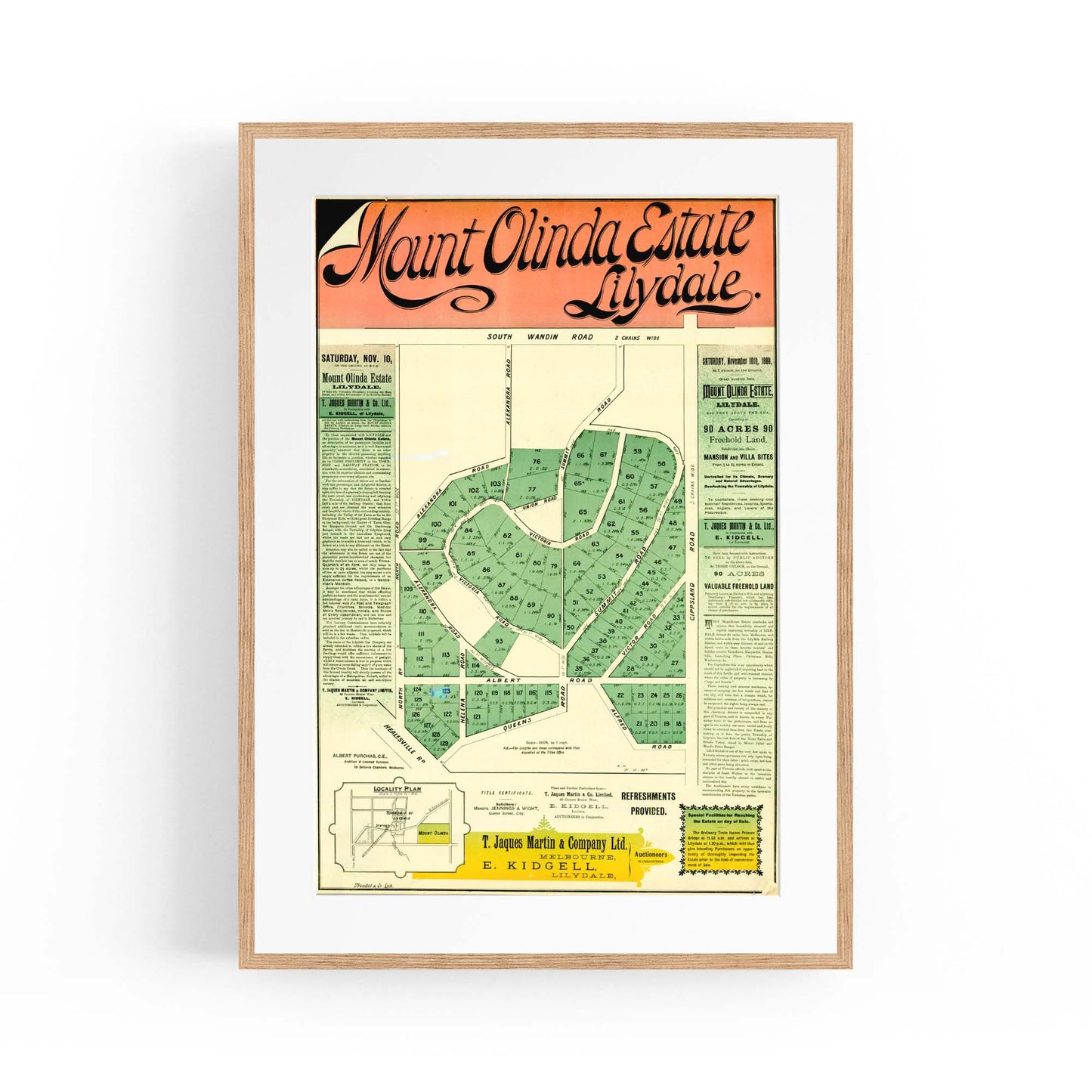 Lilydale Victoria Vintage Real Estate Advert Wall Art #2 - The Affordable Art Company