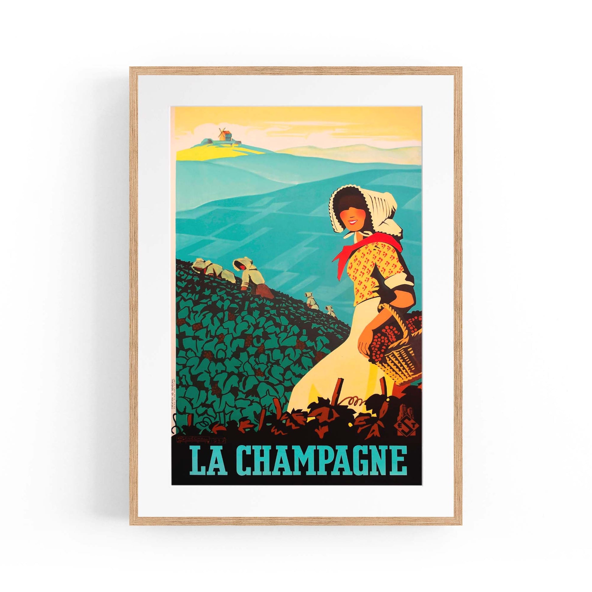 Champagne France Vintage Travel Advert Wall Art - The Affordable Art Company