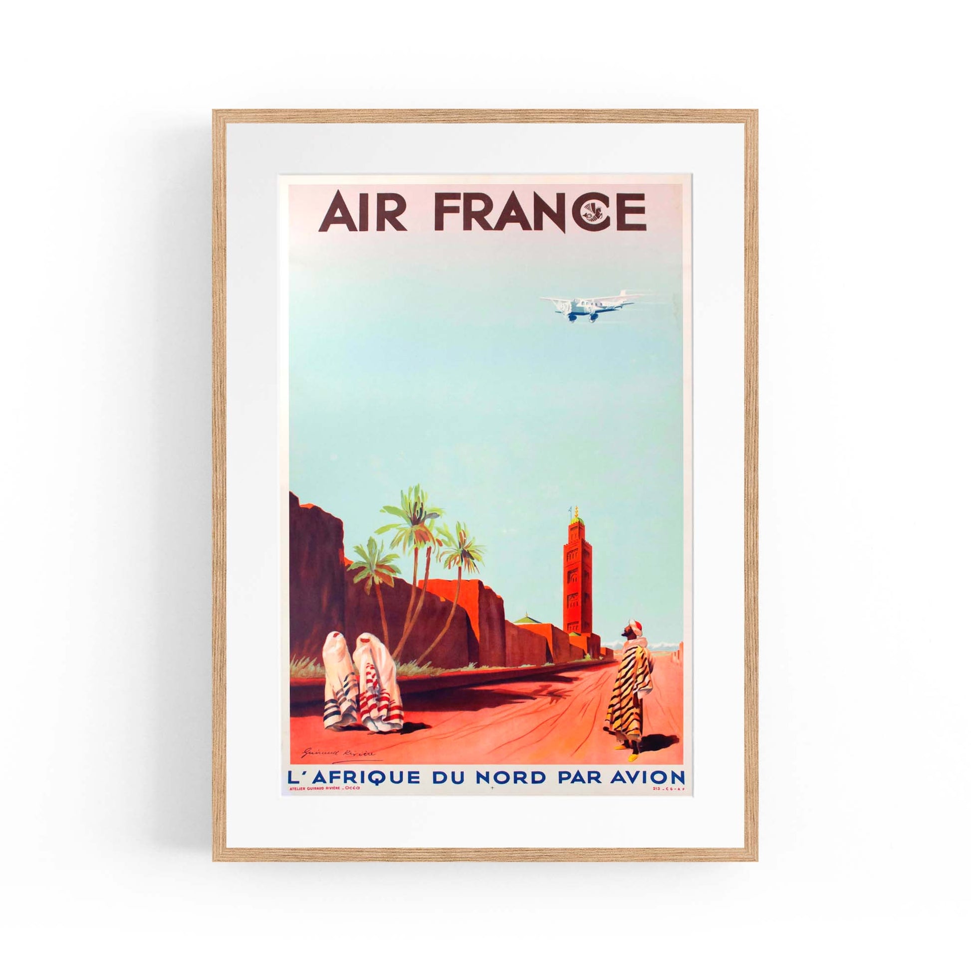 North Africa by Air France Vintage Travel Advert Wall Art - The Affordable Art Company