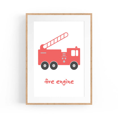 Red Fire Engine Boys Bedroom Nursery Wall Art - The Affordable Art Company