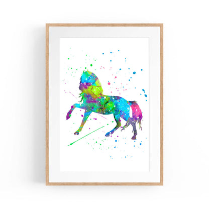 Horse Painting Girls Bedroom Colourful Wall Art #1 - The Affordable Art Company