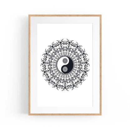 Yin Yang Mandala Calming Yoga Buddist Wall Art #4 - The Affordable Art Company