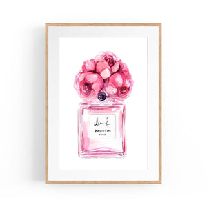 Pink Floral Perfume Bottle Fashion Flowers Wall Art #7 - The Affordable Art Company