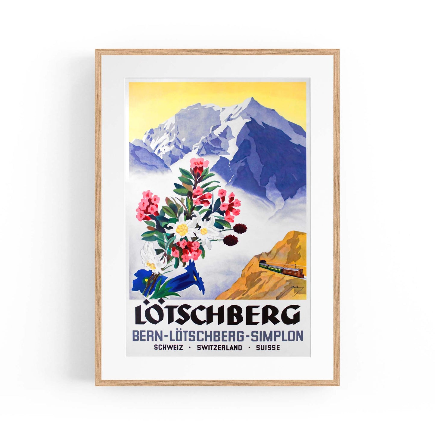 Lotschberg Switzerland Vintage Travel Advert Wall Art - The Affordable Art Company