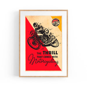 Motorcycle Racing Vintage Advert Man Cave Wall Art #2 - The Affordable Art Company