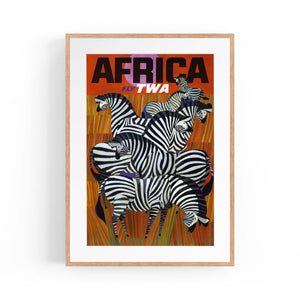 Africa fly TWA Vintage Travel Advert Wall Art - The Affordable Art Company