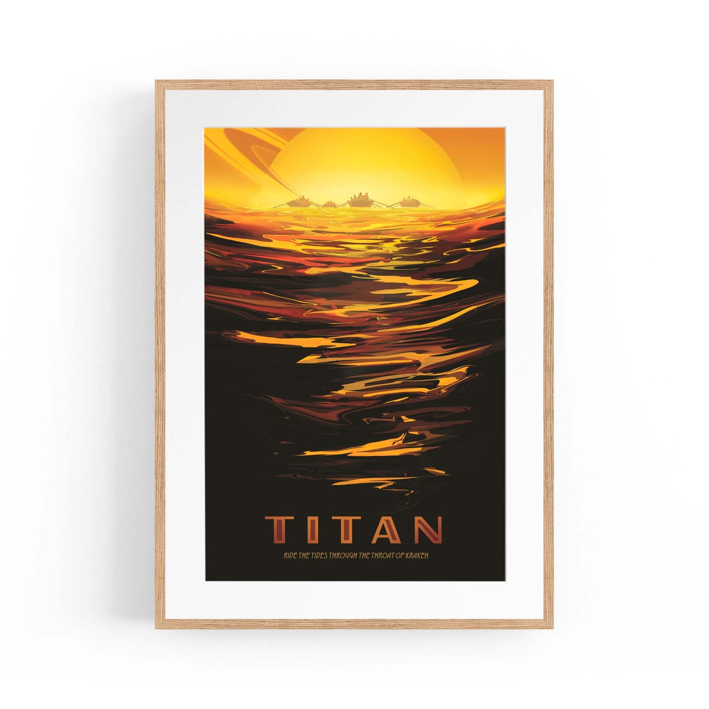 Retro Titan Moon Space NASA Science Wall Art - The Affordable Art Company