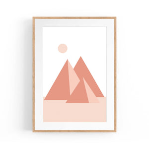 Minimal Pyramids Retro Pink & Pastel Wall Art - The Affordable Art Company