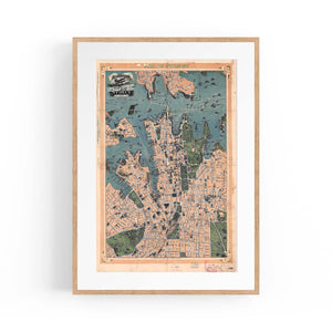 Sydney Vintage Map Australian Old Wall Art #1 - The Affordable Art Company