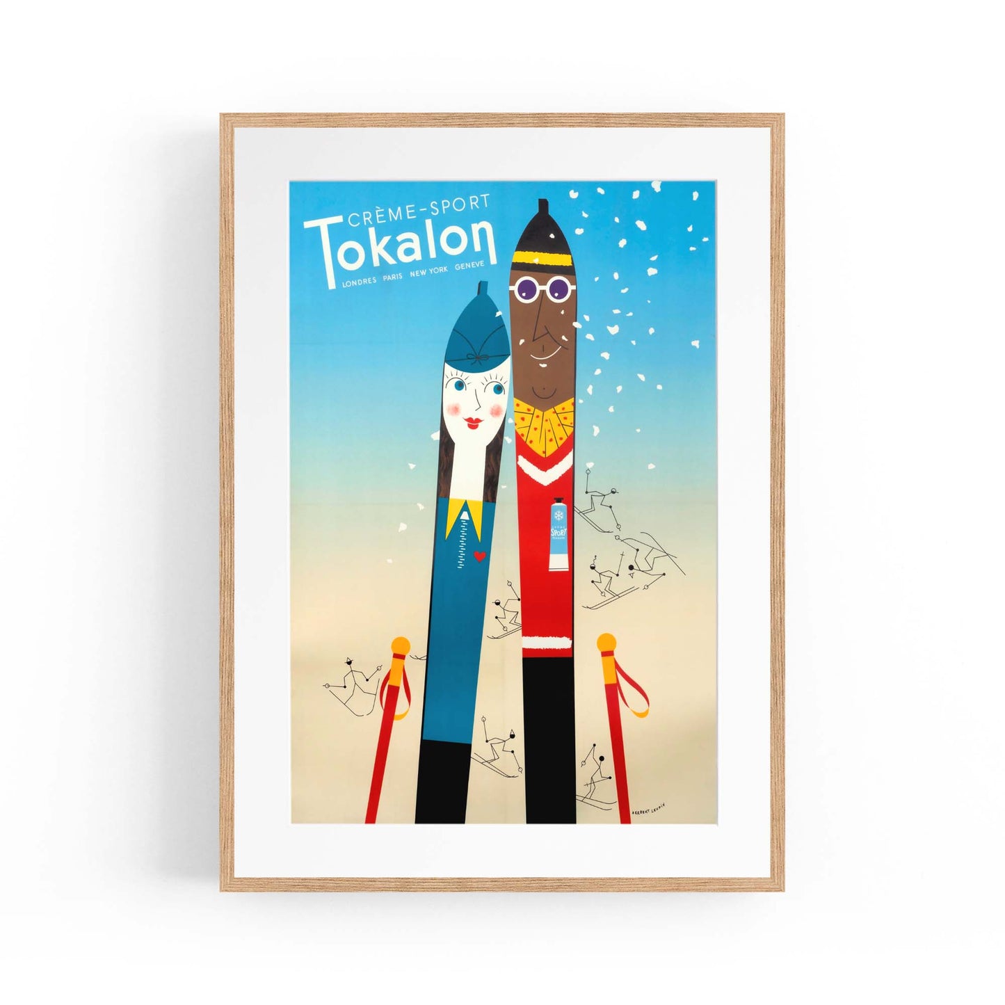 Tokalon Sports Cream Vintage Skiing Advert Wall Art - The Affordable Art Company