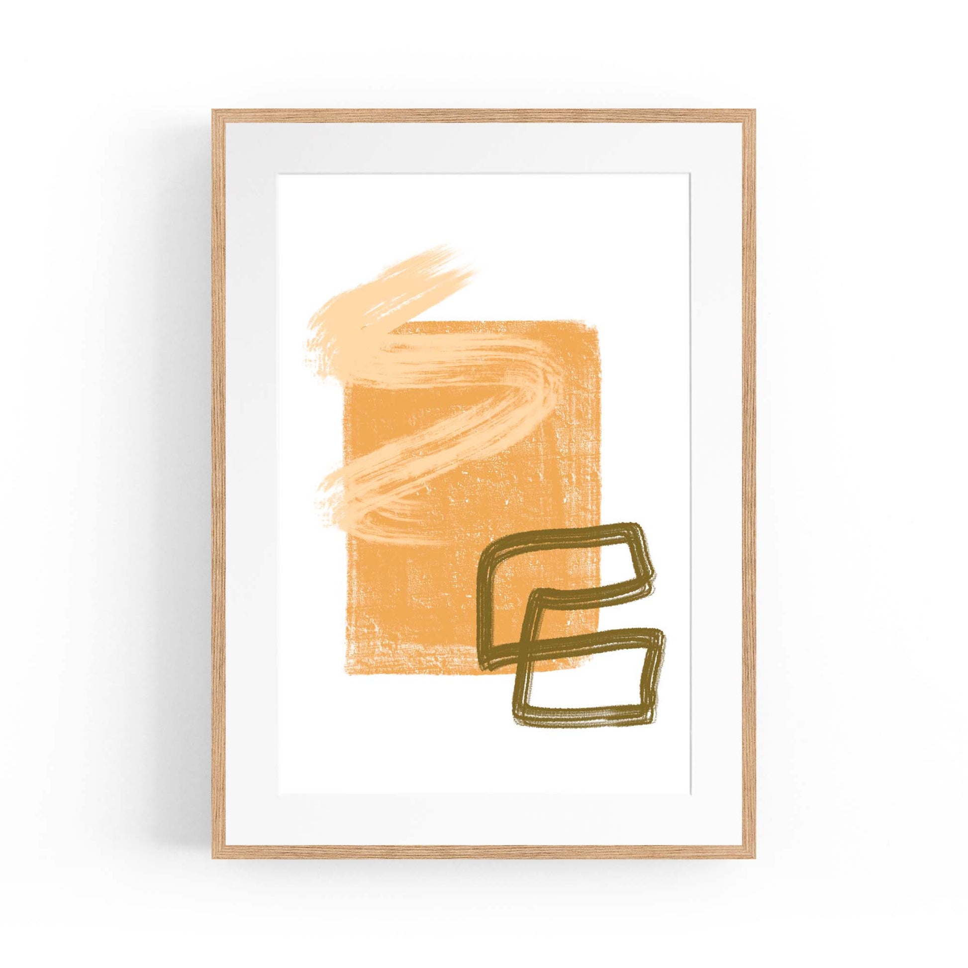 Rough Abstract Minimal Painting Line Wall Art #1 - The Affordable Art Company