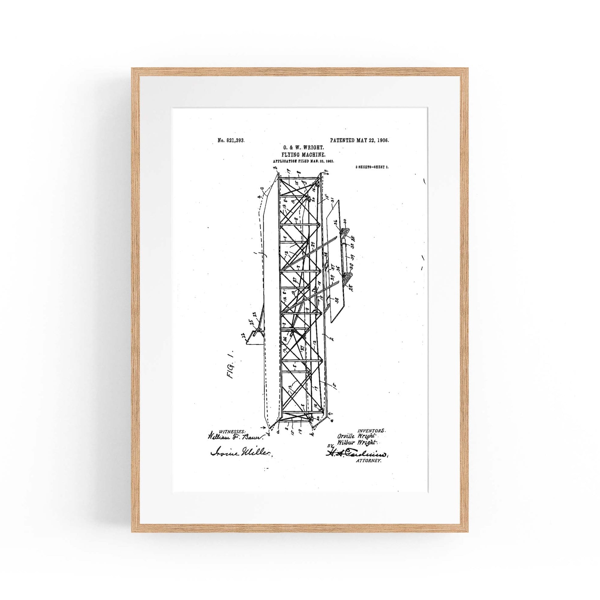 Airplane Patent Vintage Minimal Man Cave Wall Art #9 - The Affordable Art Company