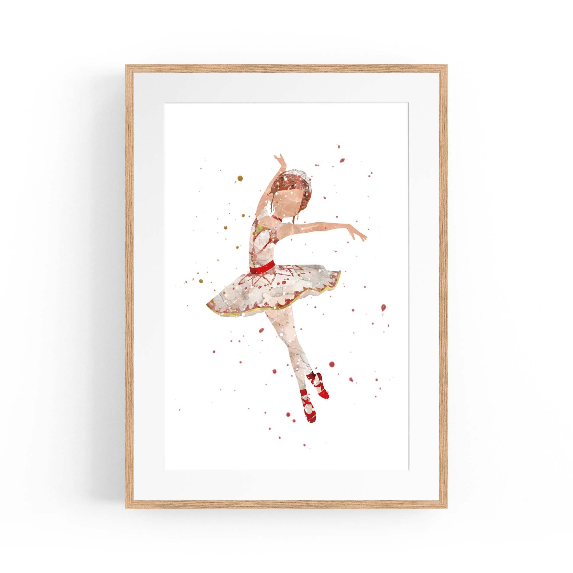 White Ballerina Girls Bedroom Ballet Wall Art #1 - The Affordable Art Company