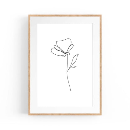 Minimal Floral Drawing Flower Abstract Wall Art #19 - The Affordable Art Company