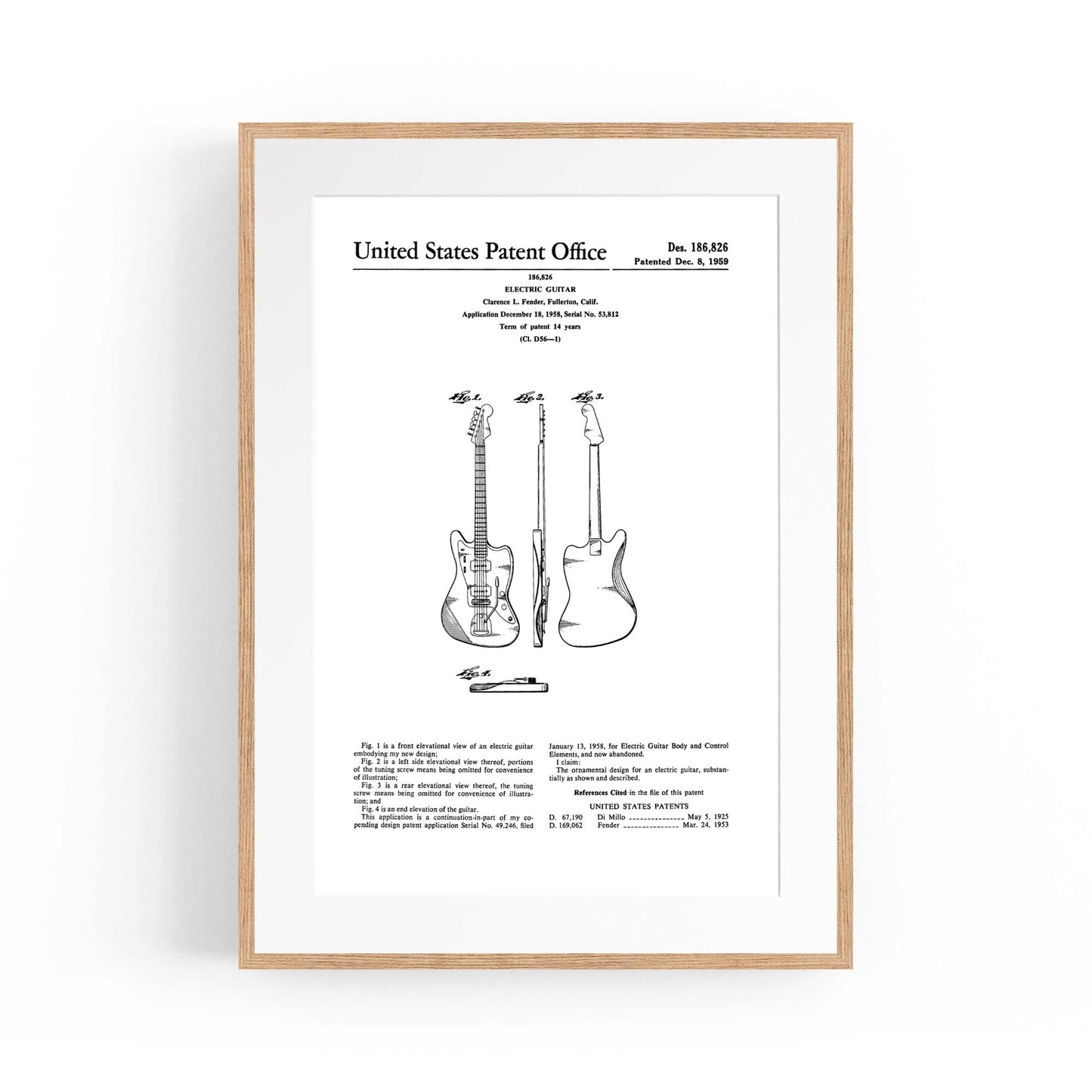 Vintage Guitar Patent Music Wall Art #4 - The Affordable Art Company