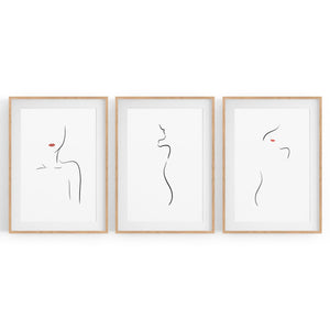 Set of Body Line Fashion Girls Bedroom Wall Art - The Affordable Art Company