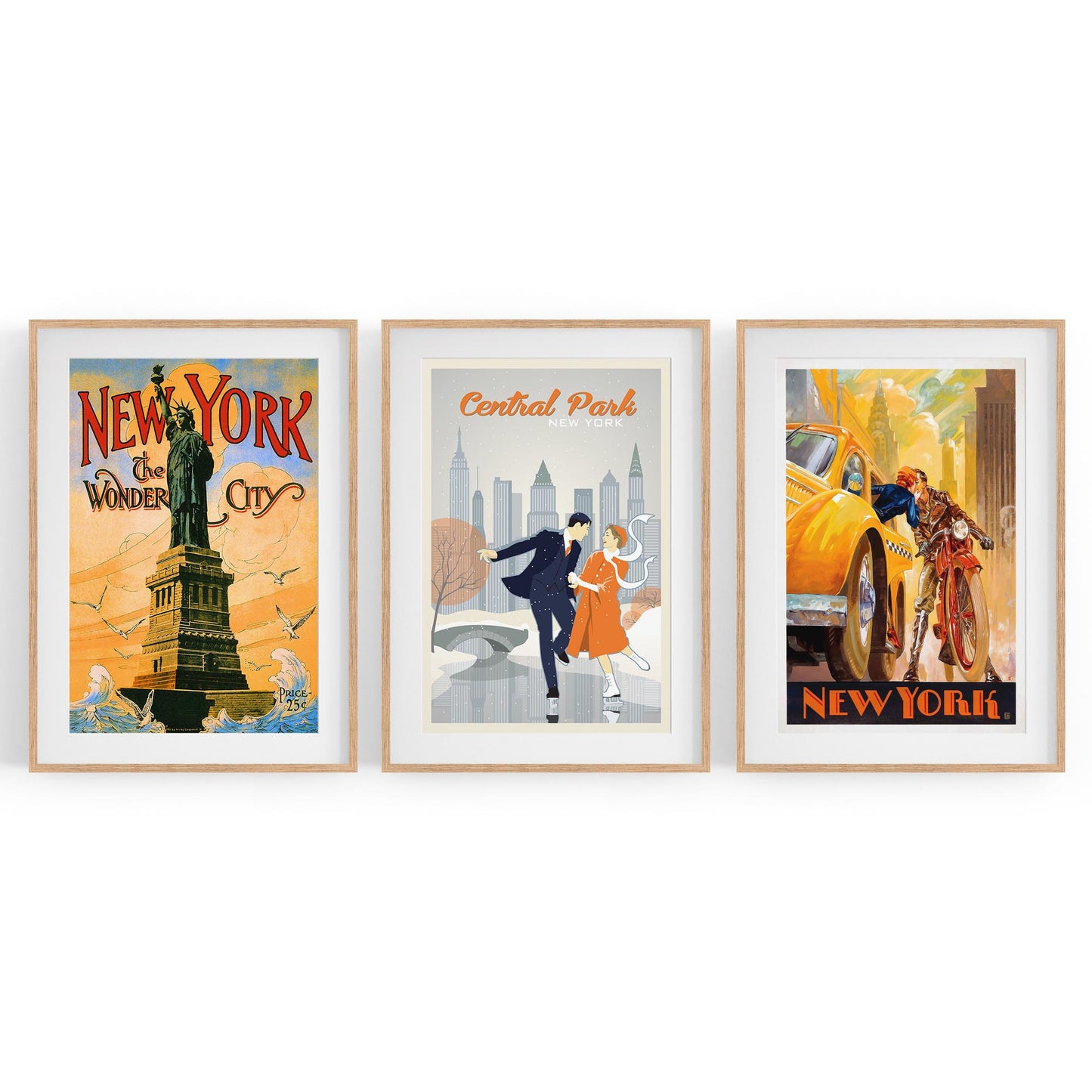 Set of Vintage New York Travel Advert Wall Art - The Affordable Art Company