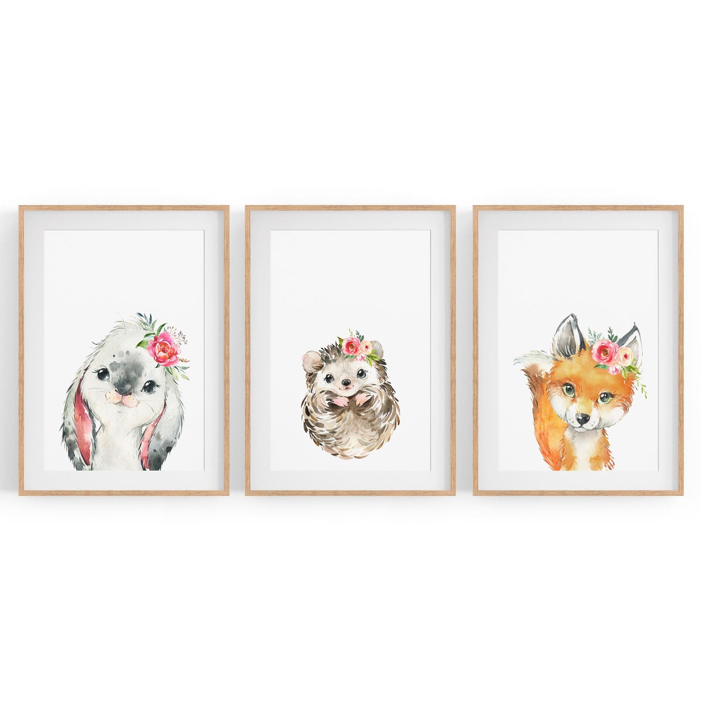 Set of Cute Baby Woodland Animals Nursery Wall Art #1 - The Affordable Art Company