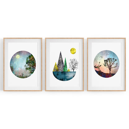 Set of Scandi Nature Landcape Wall Art - The Affordable Art Company