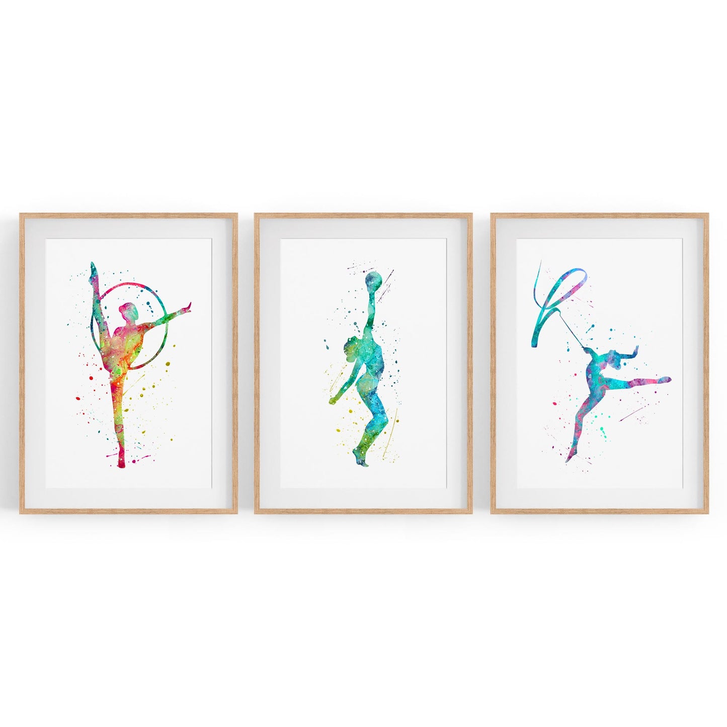 Set of 3 Gymnastics Dance Girls Wall Art - The Affordable Art Company