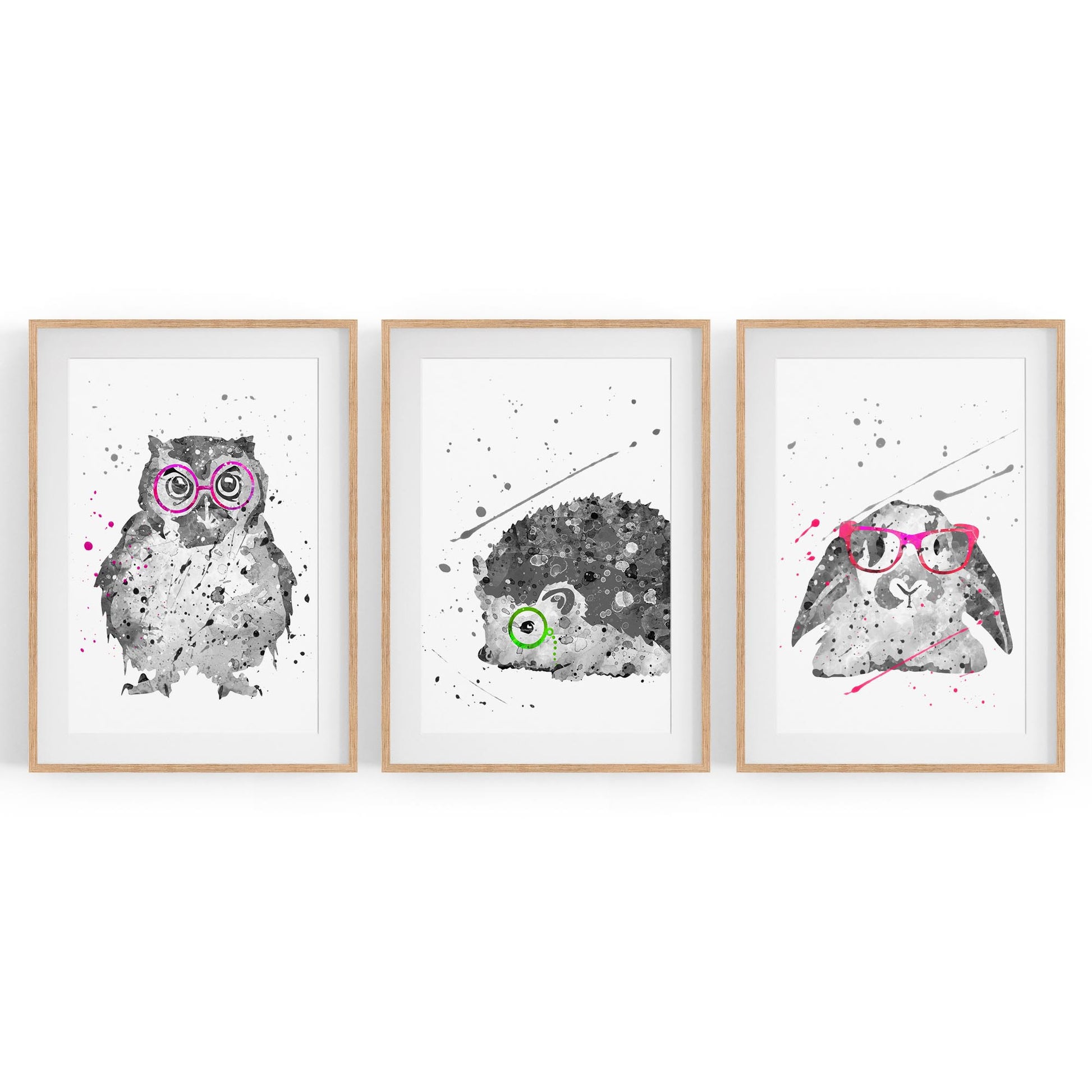 Set of Cute Animals Nursery Baby Wall Art - The Affordable Art Company