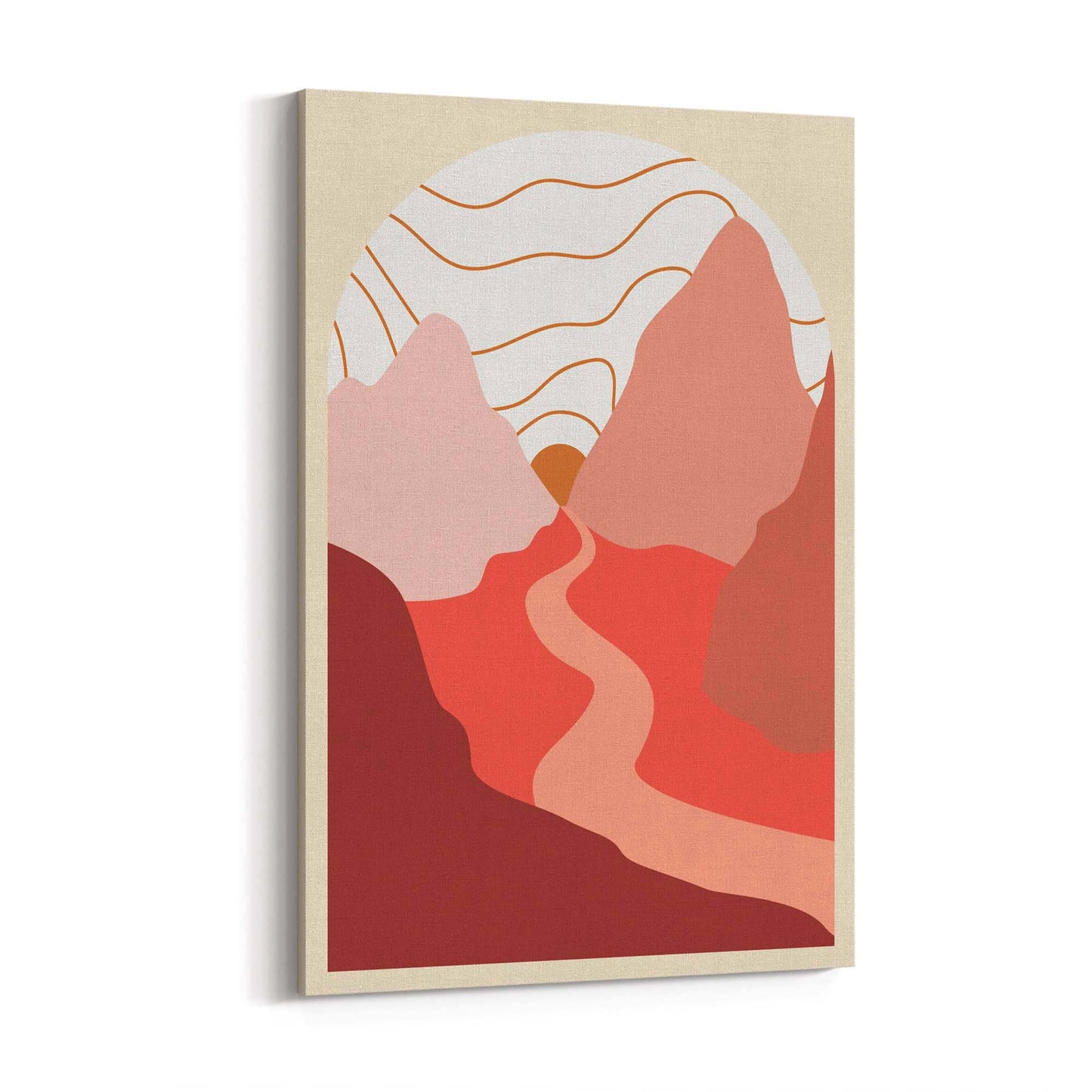 Twilight Mountain Pastel & Pink Landscape Wall Art - The Affordable Art Company