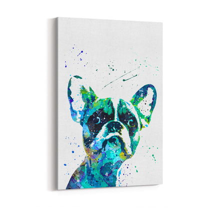 Watercolour French Bulldog Cute Dog Wall Art - The Affordable Art Company