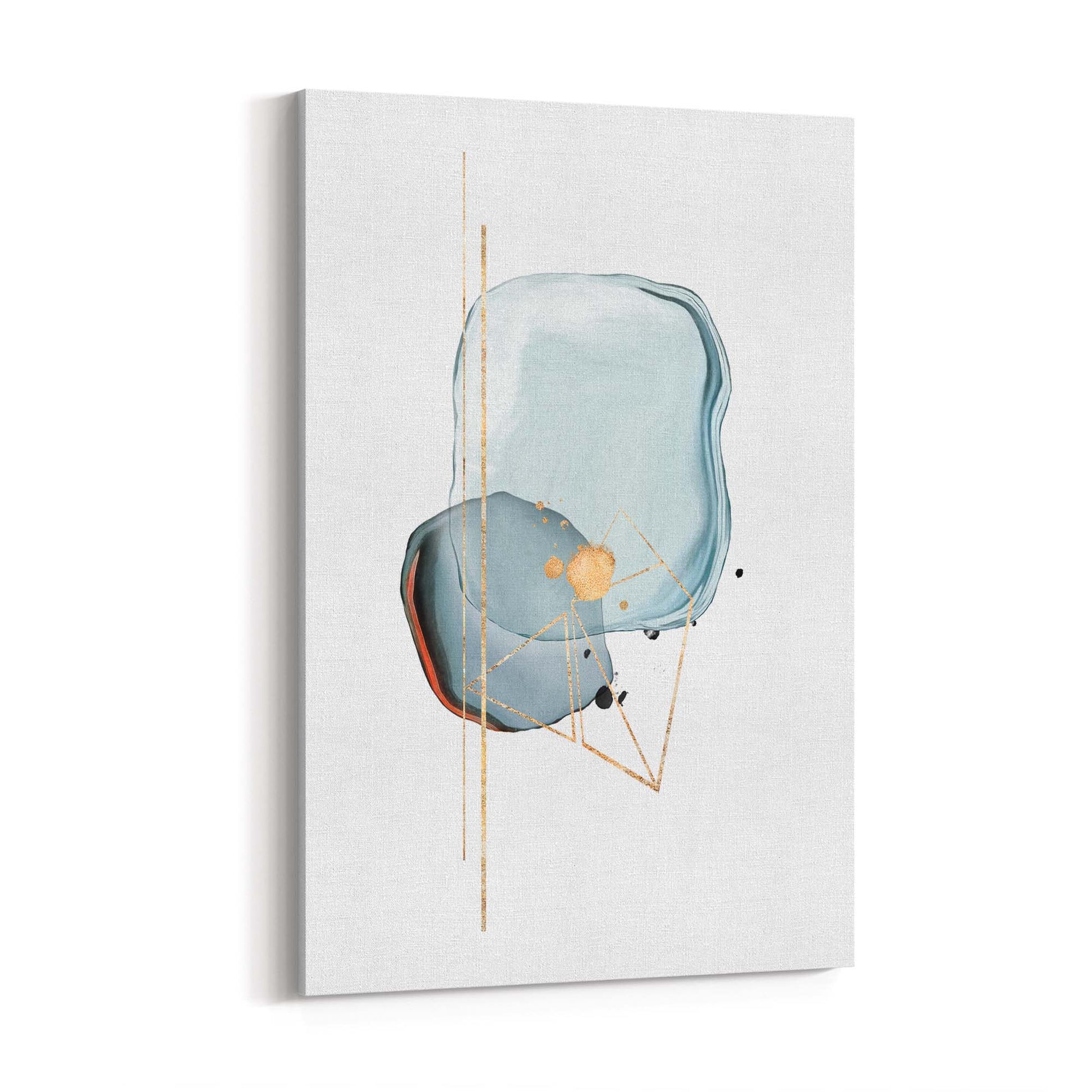 Blue Abstract Painting Minimal Modern Wall Art #1 - The Affordable Art Company